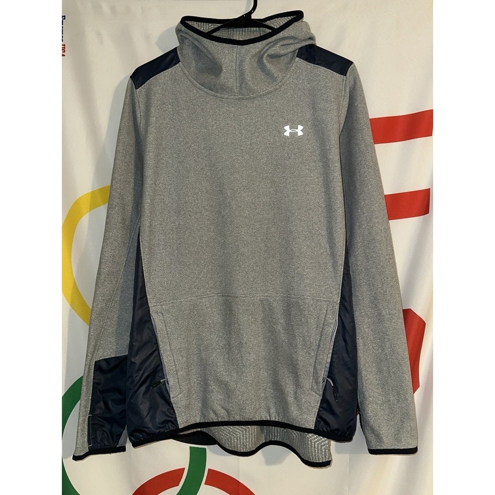 Under Armour Hoodie Womens XL Gray Fleece Tunnel Neck Pullover Activewear